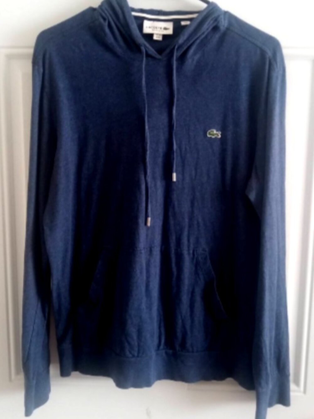 Lacoste Sport Hoodie Full Zip Jacket Blue Womens Size M Casual, Gym